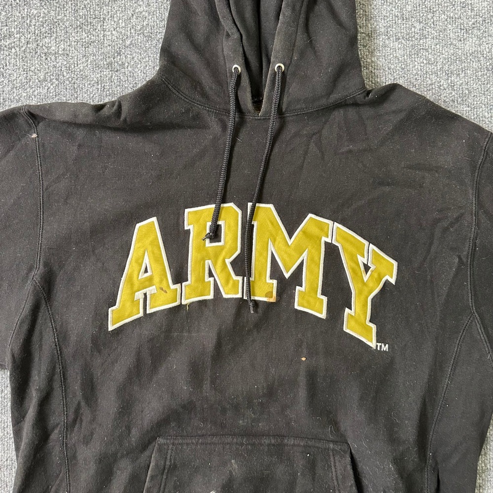 Steve and Barry's Hoodie Mens Size L Black Army Graphic Athletic Pullover